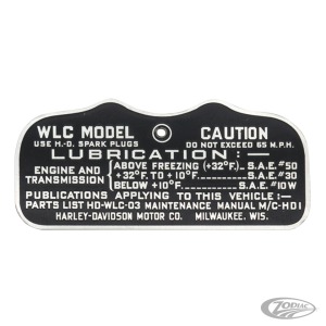 dataplate WLC 1943, zink (DE)