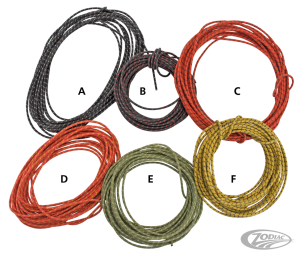 Black cotton wire w/white tracer, 25ft