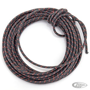 cotton wire, black with red tracer, 25Ft (DE)