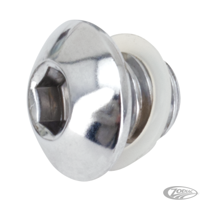 Drain plug 1/2-13, chrome button head (DE)