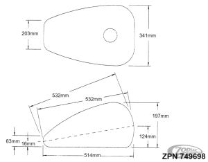 Roadster 3.5 Gallon Gas Tank XLC07-09