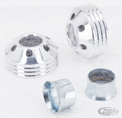 MCJ End Caps Royal 80 4-Ribbed Chrome (DE)