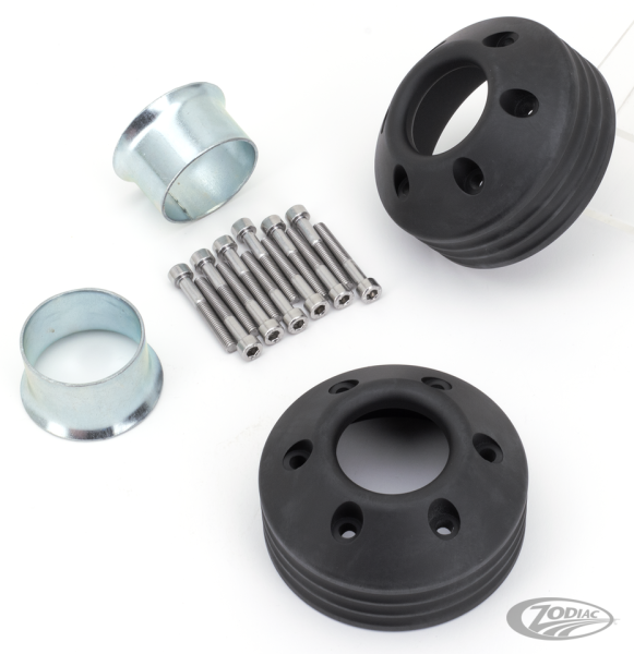 MCJ End Caps Royal 80 4-Ribbed Black (DE)