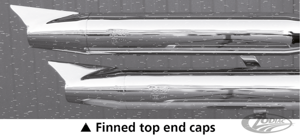 MCJ End Caps Royal 80 Finned Chrome (DE)