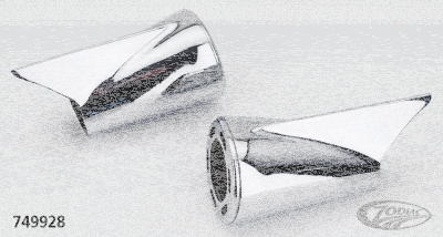 MCJ End Caps Royal 80 Finned Chrome (DE)