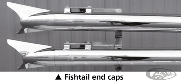 MCJ End Caps Royal 80 Fishtail Chrome (DE)