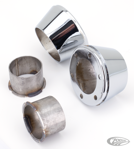 MCJ End Caps Race 90 Tapered Chrome (DE)