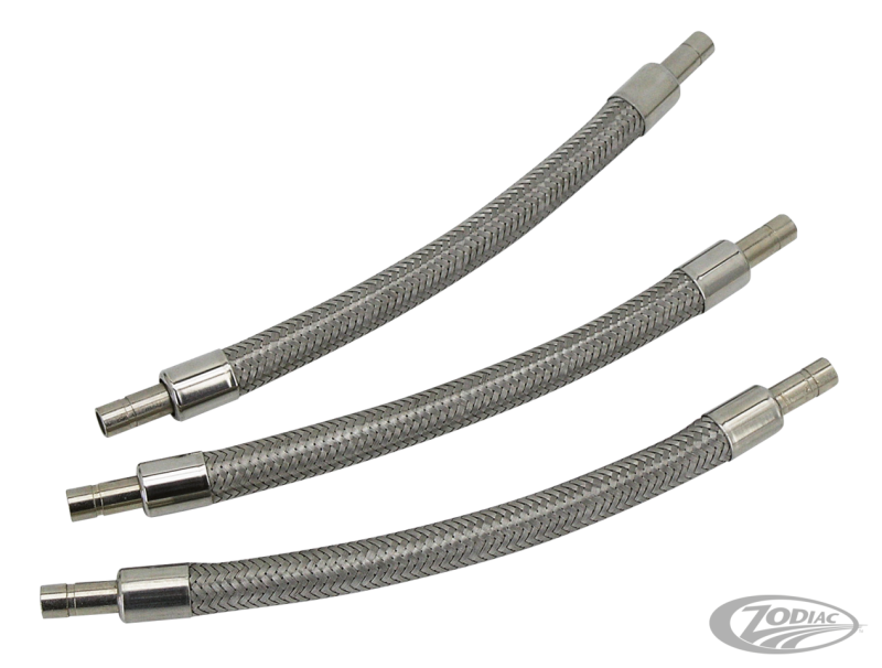 22" braided stainless hose w/pipe end (DE)