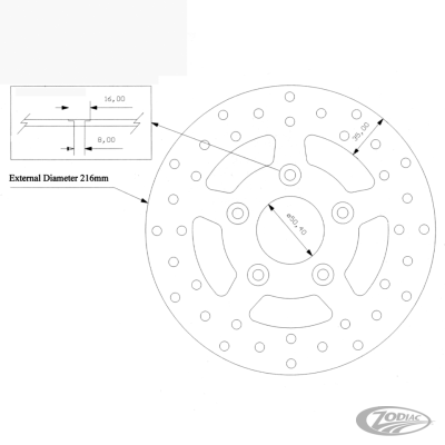 K-Tech Stainless 8.5" front disc 84-99 (DE)