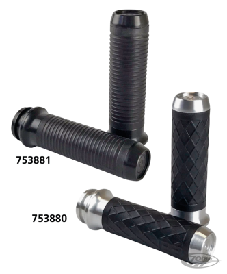Lthr Moto Grips Blk/Blk Ribbed TBW (DE)