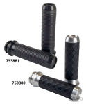 Lthr Moto Grips Blk/Blk Ribbed TBW