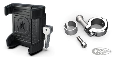 Phone Holder w/Charger 7/8+1" bars Chr (DE)