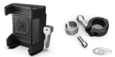 Phone Holder w/Charger 7/8+1" bars Blk (DE)