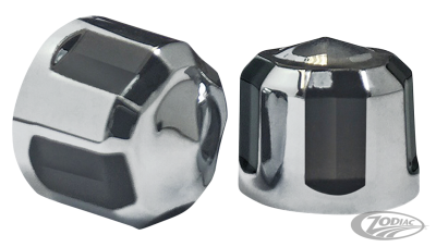 Diamond Crown BOLT CAP 5/16" Chr blk 6Pc