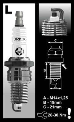 Each Brisk LR14YC Spark Plug (DE)