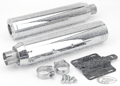 Twin Chr mufflers 90mm CHUBBY ISC15-21 (DE)
