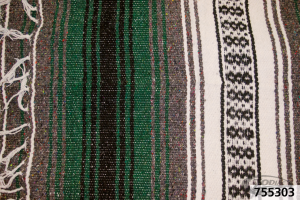 Mexican blanket Forest green/charcoal/wh