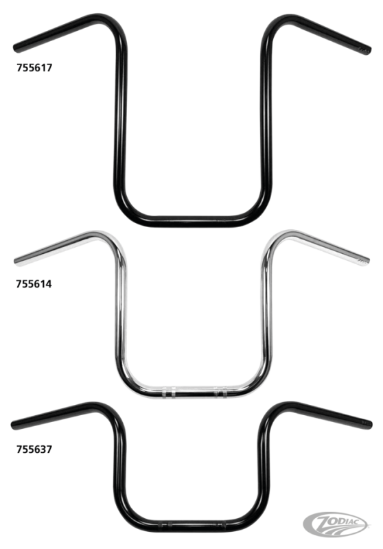 7/8" Narrow Ape Hanger 12" BLK (DE)