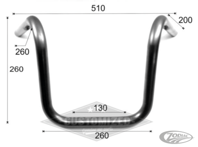 7/8" black Drag Bar 36" no dimples (DE)