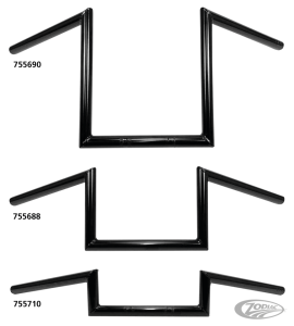 1" Handlebars Square 12" BLK (DE)