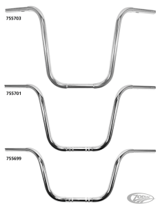 1" Classic Fat Ape Hanger 15" BLK TBW (DE)