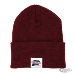 DAILY BEANIE BURGUNDY with WHITE LABEL
