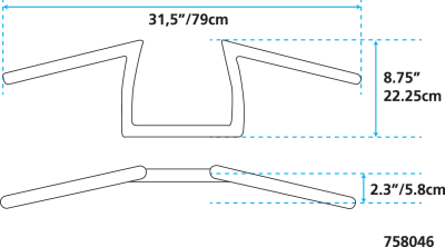 ZCP Donkey bar+ CHROME DIMPLED 8" (DE)