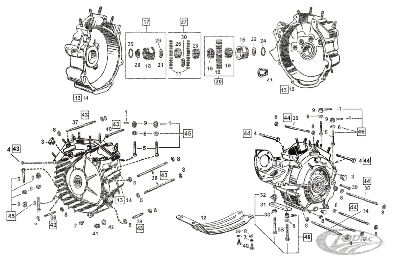 RH Crankcase roller set/12 BT37-54 +0002 (DE)