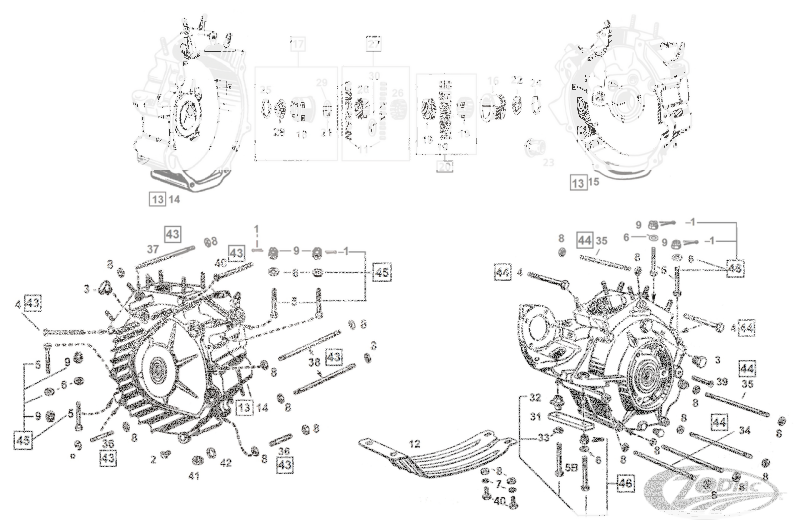 RH Crankcase roller set/12 BT37-54 +0008 (DE)