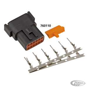 DTM 12-Pos Blk Recept w/ Trmnls & Wedge