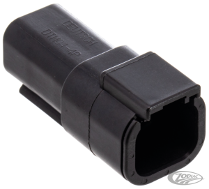 DTM 4-Pos Blk Recept w/Trmnls & Wedge