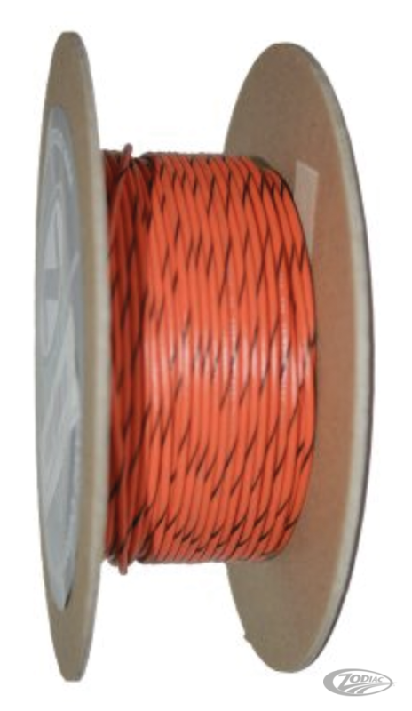 18-Gauge ORANGE/BLACK STRIPE 100 Spool (DE)