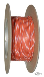 18-Gauge ORANGE/WHITE STRIPE 100 Spool (DE)