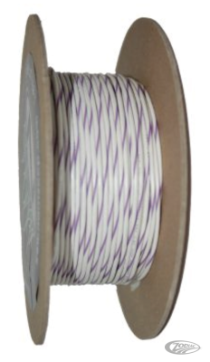 18-Gauge WHITE/VIOLET STRIPE 100 Spool (DE)