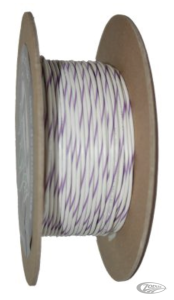 18-Gauge WHITE/VIOLET STRIPE 100 Spool (DE)