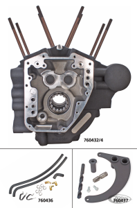 S&S Crankcase FLH/T07-16 4-1/8 bore blck (DE)