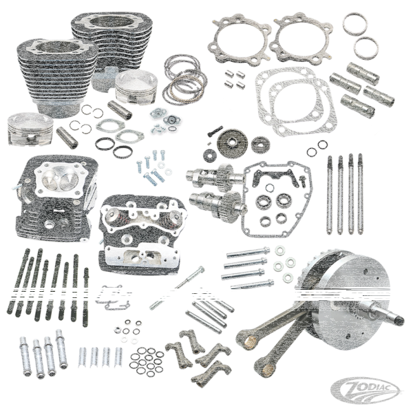 S&S 124HSU kit TC88B01-06 w/heads black (DE)