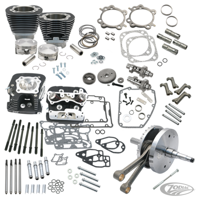 S&S 124HSU kit TC06-17 w/heads black (DE)