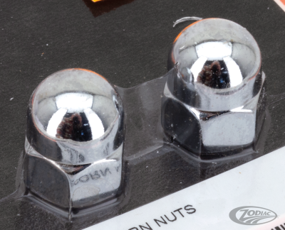 CHROME ACORN NUTS 7/16-20 UNF 2pck (DE)