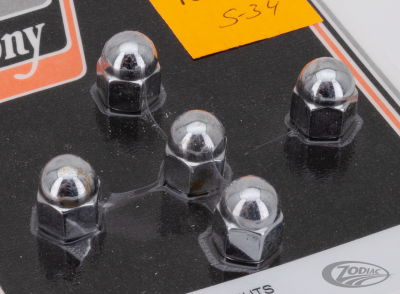 CHROME ACORN NUTS M6x1.0, 5pck