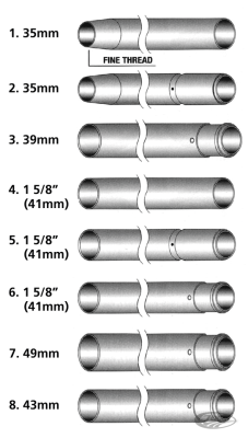 FL49-76 41mm W/G Fork Tubes +2" UC (DE)