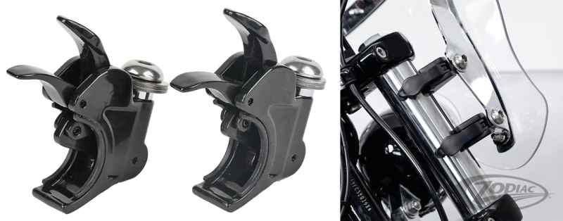 39mm Fork Clamps Black for 1/4 Fairing (DE)