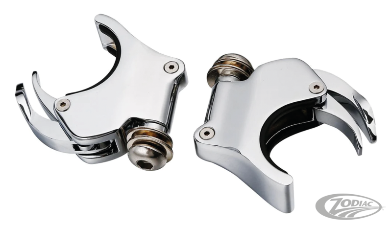 49mm Fork Clamps Chrome for 1/4 Fairing (DE)