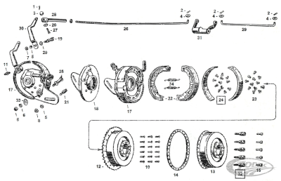 Lined brake shoes 45CI41-up (DE)