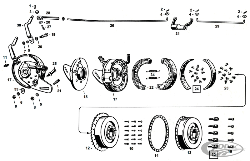Improved rear brake shaft 45CI35-52 (DE)
