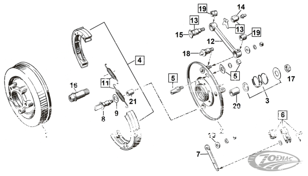 Brake operating lever white plated (DE)