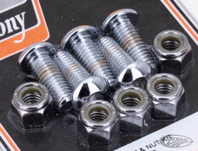 Chrome disc screw&nuts 3/8-16x1" SBHS