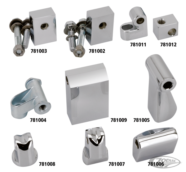 Chrome headlamp mount block FLST86-96 (DE)