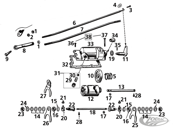 End hand shifter rod parkerized (DE)