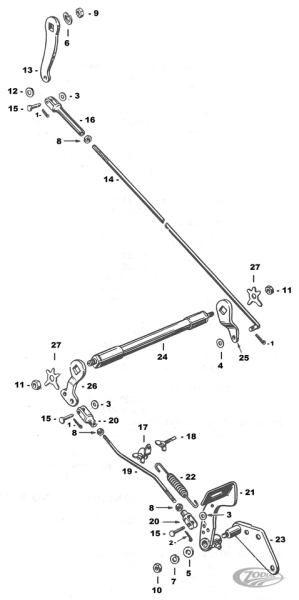 Parkerized shaft lever 1-hole (DE)